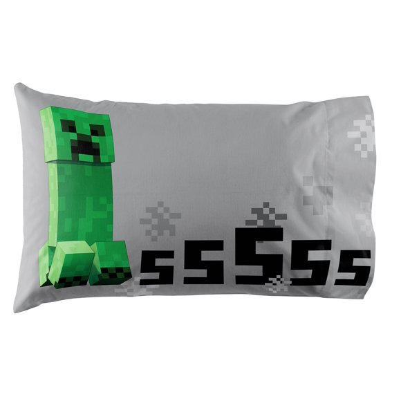 Jay Franco Minecraft Creeper 4 Piece Twin Bed Set (Offical Product)