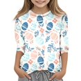 thumbnail image 5 of Easter Children's Seve Quarter Sleeve Printed T Shirt Top Comfortable Casual Shirt 3-4 Years Kids Easter Shirts 3-4 Years, 5 of 5