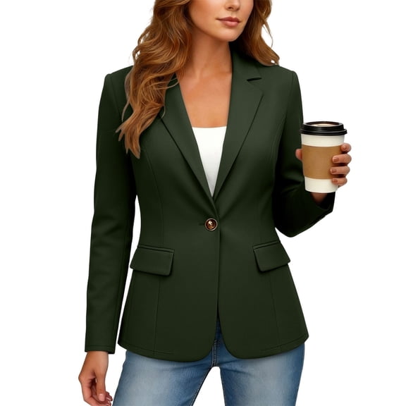 Miqool Women's Blazer Business Casual Lightweight Suit Jackets Long Sleeve Open Front Work Office Blazer Jacket with Pockets