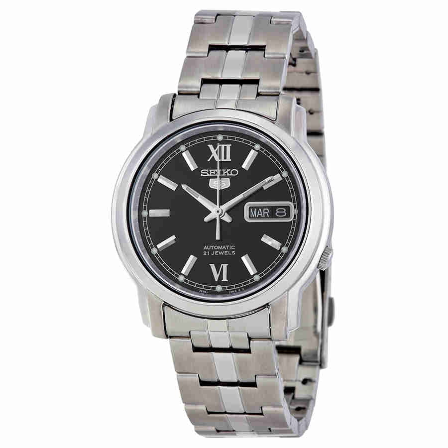 seiko 5 sports automatic black dial stainless steel