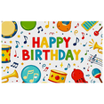 thumbnail image 2 of Colorful Music Themed Happy Birthday Banner Background Party Supplies Photography Props Decorations for Birthday Party Kids Celebration Event Photo Booth Decor, 2 of 7