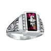Personalized Women's Crest CZ Side Panel Class Ring available in Valadium, Silver Plus, 10kt and 14kt Yellow and White Gold