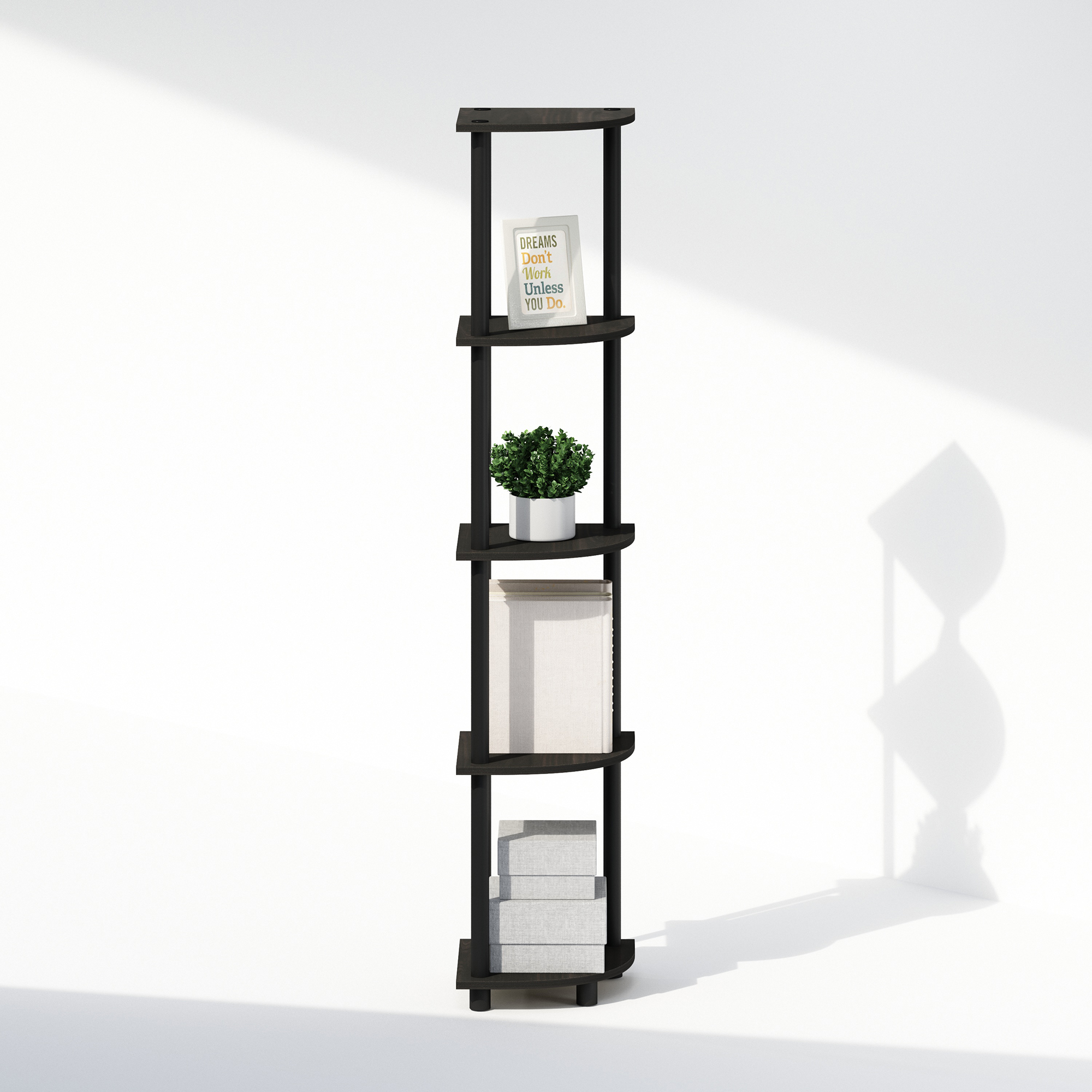Furinno Turn-N-Tube 5-Tier Corner Display Rack, Black photo 6