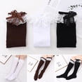 thumbnail image 4 of Lolita Gift Accessories Elastic Cosplay Costumes High Knee Socks Lace Ruffles Leg Streetwear Cotton Stockings COFFEE, 4 of 8