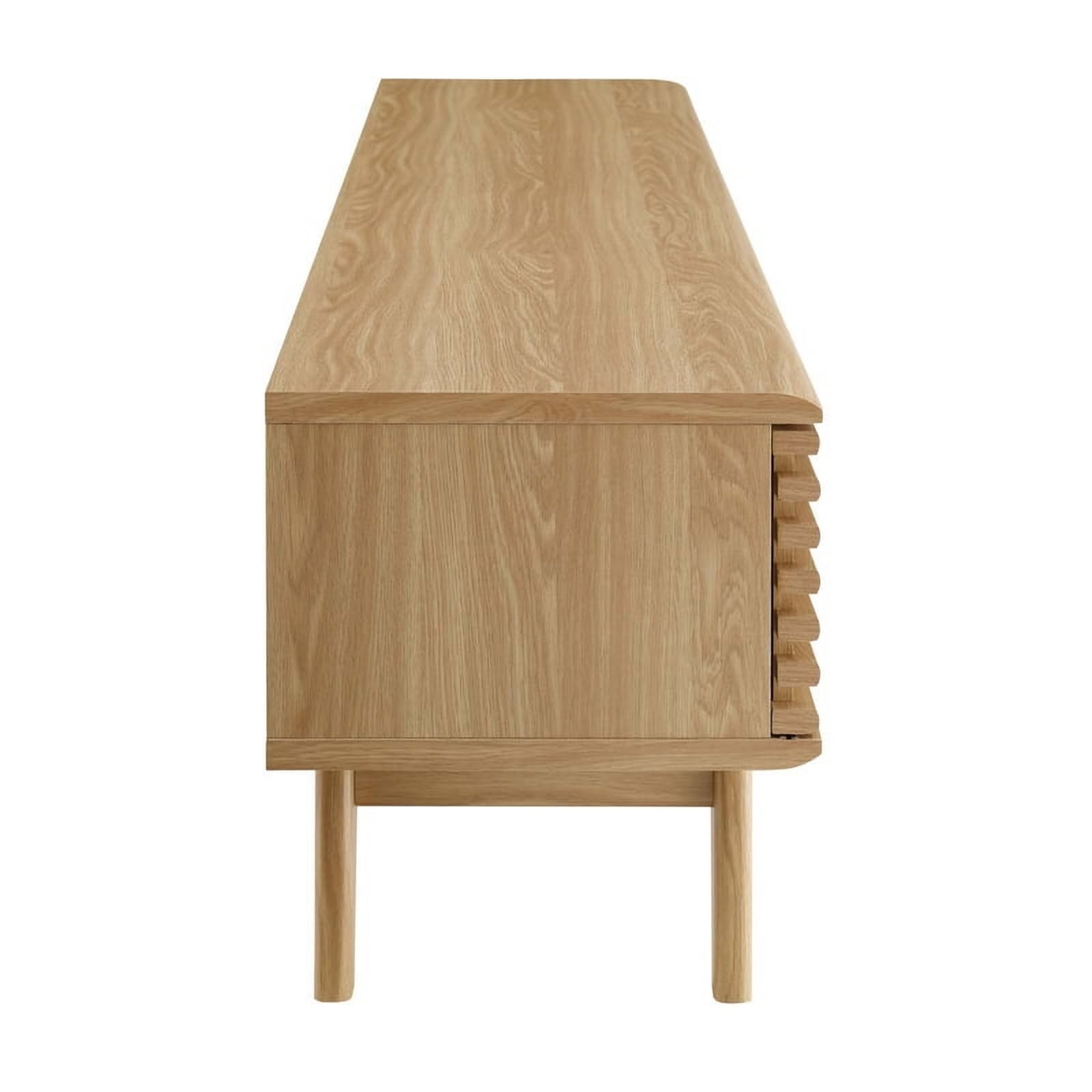 Modway Render 70"W Modern Wood TV Stand for TVs up to 78" in Oak