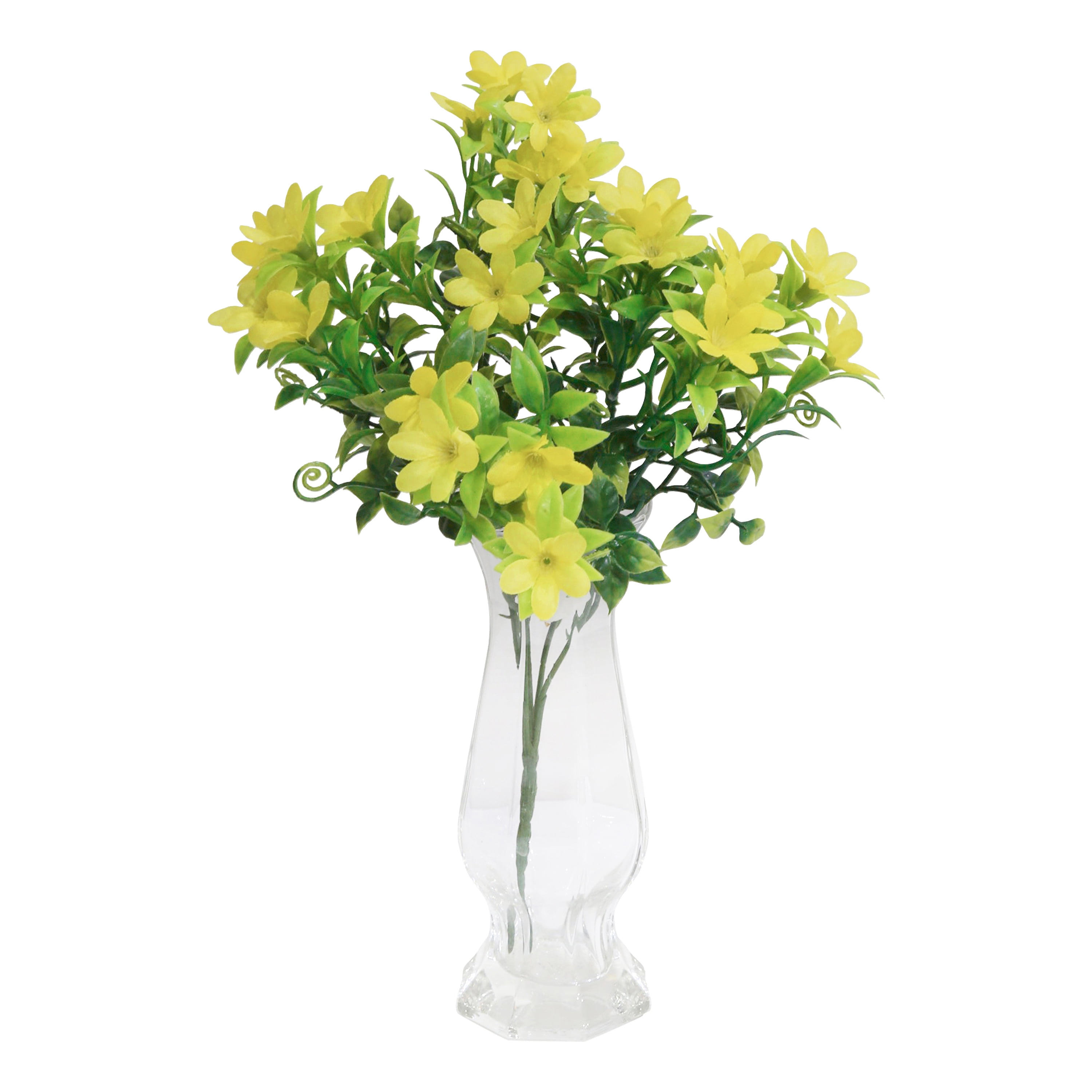 (4 pack) Mainstays 13 in Yellow Artificial Mini Flower Pick, Indoor Use