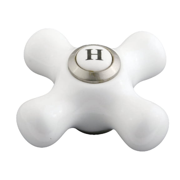 Kingston Brass Ksh395.Pxh Hot Porcelain Cross Handle, 3/8" X 16Pt - Nickel