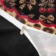 thumbnail image 4 of Erosebridal Kawaii Cherry Duvet Cover Set for Girls, Cheetah Print Bow Bedding Full, Black Reversible, 1 Duvet Cover and 2 Pillowcases (No Comforter), 4 of 5