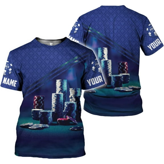 Personalized Poker Shirt 3D Funny Poker Shirt for Men Casino Poker Shirt Gifts Men Women Funny Poker Gift (T-shirt, S)