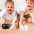 thumbnail image 4 of KPIMOR Halloween Pumpkin Decorations,White Ceramic Pumpkin Decor with Gold Stem, Modern Fall Harvest Table Centerpiece for Home, Office, and Party Display, 4 of 5