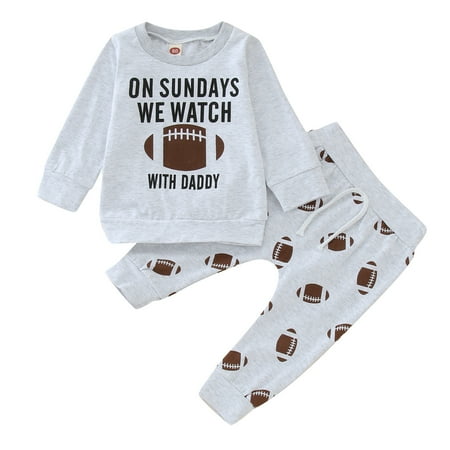 

Toddler Boys Girls Long Sleeve Letter Printed T-Shirt Tops Pullover Pants Outfits