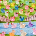thumbnail image 4 of 100PCS Tiny Resin Bulk Duck Miniature Figures Ornament Luminous Transparent Multicolor Dollhouse Decor Accessorie for Garden Aquarium Potted Ornament,10 Colors, 4 of 6