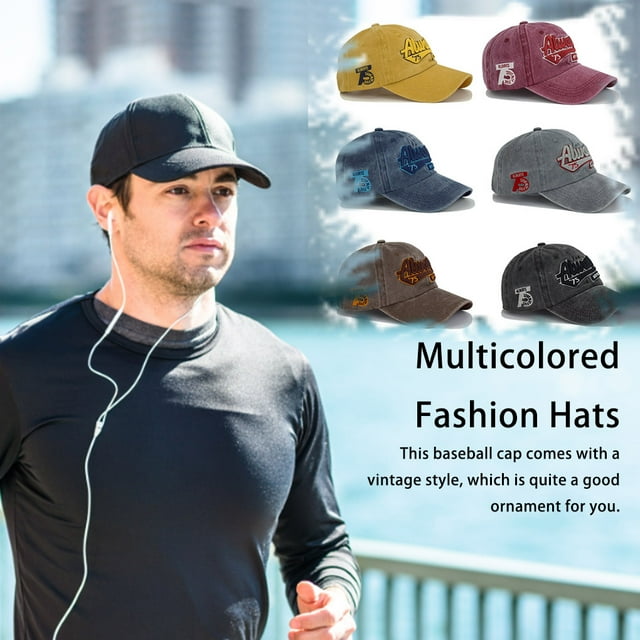 pitrice Baseball Cap Snapbacks Hat Summer Headwear Men Retro Style Letter Washed Unisex Craftsmanship Breathable Spring Coffee