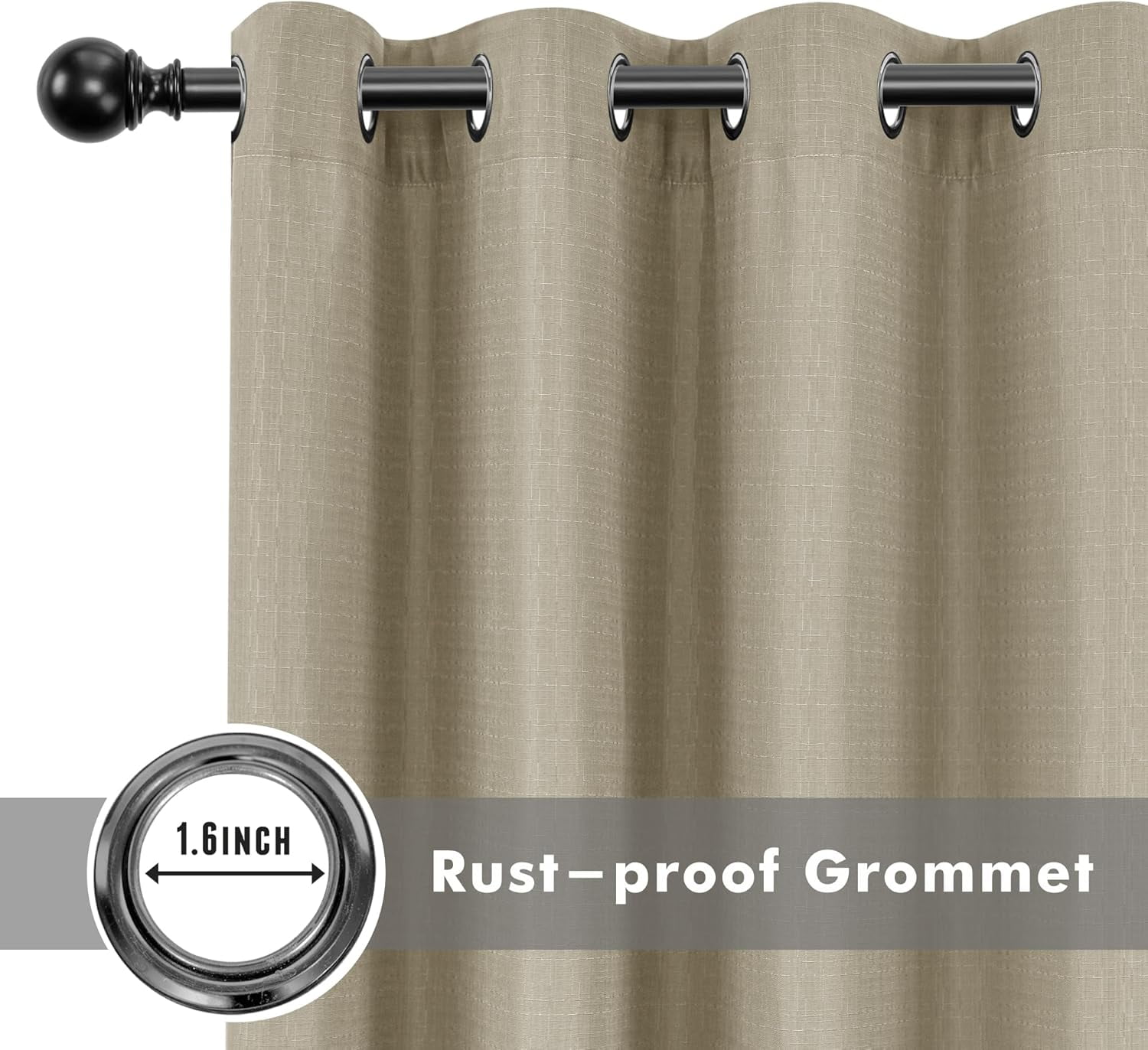 Outdoor Curtains for Patio Waterproof-4 Panels Linen Gazebo 54"x84"-Indoor/Outside Privacy Taupe Weatherproof Weighted Pergola, Porch,Backyard,Living Room,Sunroom