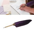 thumbnail image 4 of Quill Pen Set, Feather Pen Set Exquisite Pattern With Pen Holder For Business For Birthday Dark Purple, 4 of 8