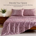 thumbnail image 6 of MR&HM Silky Satin Sheet Set Queen Size 4 Pcs, Elegant Luxurious Queen Size Bed Sheets, with Flat Sheet, 15'' Deep Pocket Fitted Sheet and Queen Satin Pillow Cases Set of 2 (Queen Size, Pink Leopard), 6 of 8