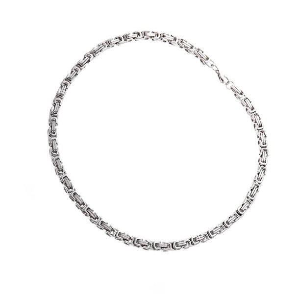 Sonducket Cadena de suéter Titanio Acero Brillo Cadenas de vestir Crossover Multi-deck Hollow Punk Collar Rock Christmas Accesorios de disfraces Color Acero 60x0.6 cm Sonducket AP015098-06
