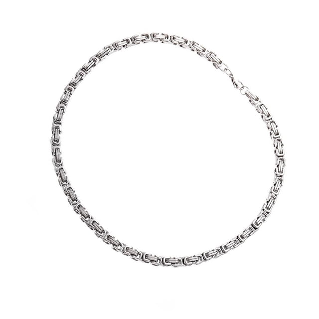 Qarigey Cadena de suéter Cadenas de vestir de titanio Crossover Grid Hollow Collar Clavícula Rock Halloween Acción de gracias Hombres Accesorios de disfraces Color Acero 19x0.6 cm Qarigey AP015098-08