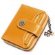 thumbnail image 1 of Cartera pequeña de mujer, cartera de piel auténtica para mujer, con compartimento para monedas, cartera pequeña con cremallera, tarjetero con bloqueador RFID, color amarillo, 1 of 4