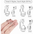thumbnail image 3 of 60pcs Pendant Clasp Pinch Bail 3 Styles Snap on Bails Pendant Bail Connector Metal Pinch Ice Pick Pinch Bails Dangle Charm Connectors for Jewelry Making Findings DIY Craft, 3 of 8