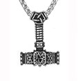 thumbnail image 1 of Collar con colgante de acero de titanio redondo con diseño de cabeza de oveja y calavera de estilo retro de joyería con adornos de dios Pan, 1 of 6