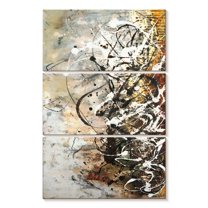 Elephant Stock Earth Melodies Wall Art - Vertical Multi Panel Canvas - Hallway Wall Decor - Abstract Multi Panel - White And Gray Decor By Mara Galvao - 42" x 65"