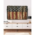 thumbnail image 5 of Vintage American Flag Outdoor TV Cover 60 to 65 Inch Weatherproof, Farmhouse Shabby Patriot 600D Oxford TV Covers with Waterproof Zipper, Outside Flat TV Screen Protector Size 58"W x 37"H x 4.5"D, 5 of 7