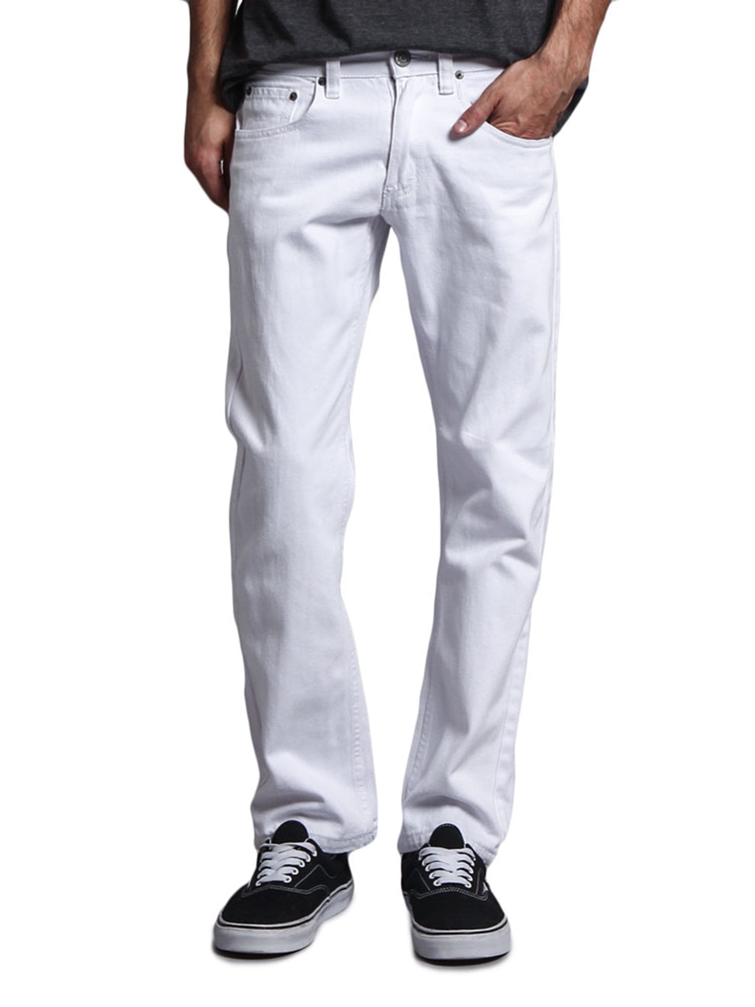 mens white slim fit stretch jeans