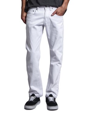 Victorious Mens Slim Fit Colored Stretch Jeans GS21 - WHITE - 30/32