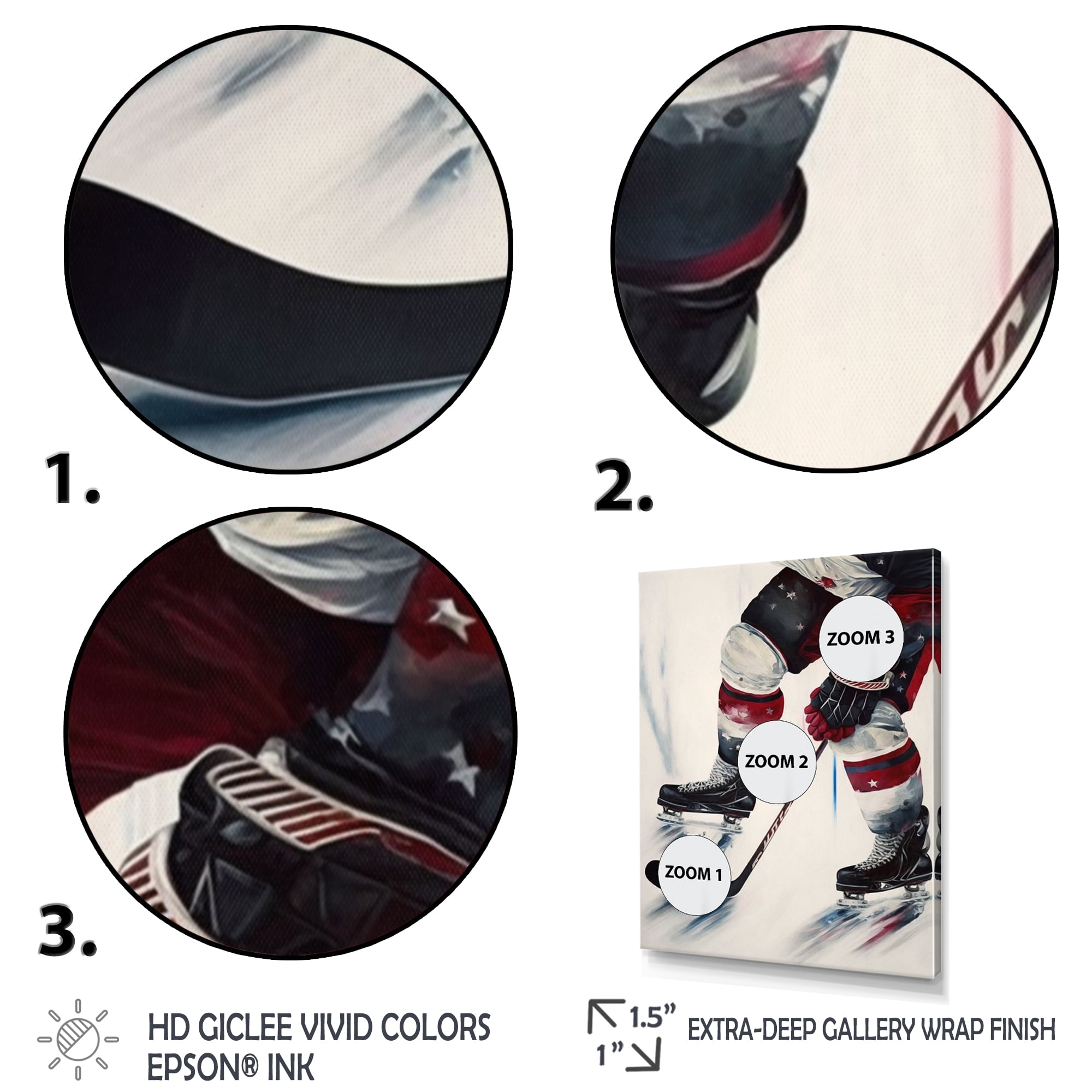 Designart Hockey Player On Ice During Game III Canvas Wall Art