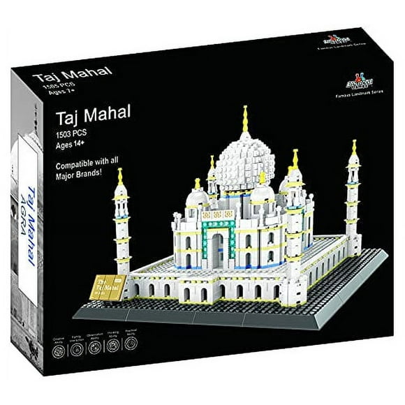 Apostrophe Games Taj Mahal Jeu de Blocs de Construction (1 503 Pièces) Taj Mahal Célèbre Modèle de Série de Repère pour Enfants et Adultes en Inde