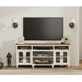 thumbnail image 2 of Farmhouse TV Stand with 4 Glass Doors for TVs up to 75'', Highboy Entertainment Center with 9 Storages, 70'' Wood TV Console for Livng Room Bedroom, Antique White, 2 of 7