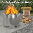 thumbnail image 6 of Gotland 19 inch Smokeless Fire Pit Stove with Ash Poker & Carry Bag, Outdoor Stainless Steel Portable Wood Burning Fireplace for Camping and Picnic - Silver, 6 of 8