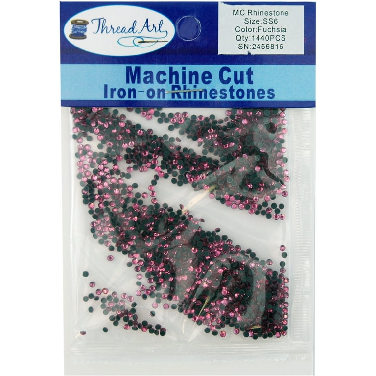 Threadart Machine Cut Hot Fix Rhinestones SS6 (2mm) Fuchsia 10 Gross (1440 stones/pkg) Hotfix Rhinestones - 25 Colors and 5 Sizes Available, Pink