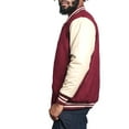 thumbnail image 3 of G-Style USA Men's Letterman Baseball Varsity Jacket VJ100A - BURGUNDY/KHAKI - 3X-Large, 3 of 6