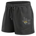 thumbnail image 4 of Women's WEAR by Erin Andrews Black Jacksonville Jaguars Washed Fleece Long Sleeve T-Shirt & Shorts Lounge Set, 4 of 7