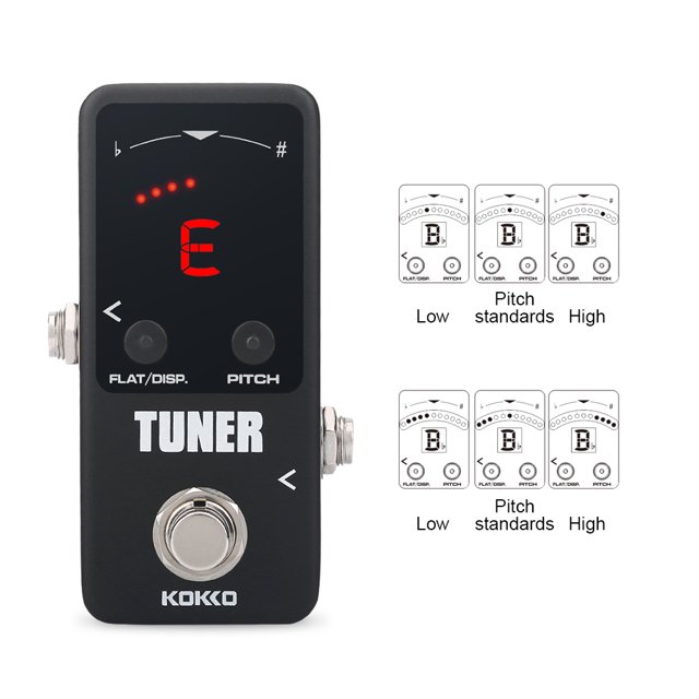 Keenso Tuner Effect Pedal, 435-445Hz Electric Guitar Tuner, For Guitar Player Bass Professionals