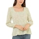 thumbnail image 1 of Blusa de Gasa Allegra K con Cinturón Y Estampado floral blanco XL, 1 of 6