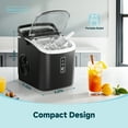 thumbnail image 3 of Simzlife Countertop Ice Maker with Handle,Portable Ice Machine with Basket and Scoop, 9 Bullet Ice In 6 Mins, 26Lbs/24H, Self-Cleaning, 3 of 9