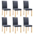 thumbnail image 4 of vidaXL Dining Chairs Side Chair with Wood Legs for Kitchen Faux Suede Leather, 4 of 37