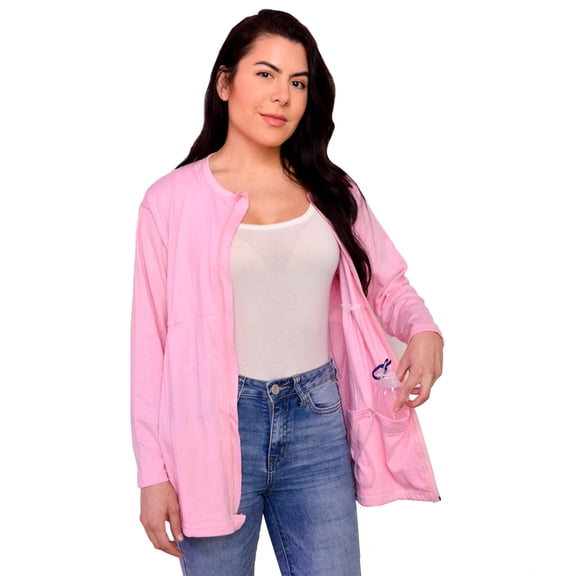 Mastectomy Recovery Shirt with Drain Pockets & Drainage Tube Fasteners, Pink S