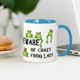 thumbnail image 3 of CafePress - Beware Of Crazy Frog Lady Mug - 11 oz Ceramic Mug - Novelty Coffee Tea Cup, 3 of 4