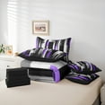thumbnail image 6 of Manfei Black Purple Gray Bedding Comforter Set 7 Pieces, Modern Gradient Stripe Queen Bedding Sets, Contemporary Geometric Queen Sheet Sets, Luxury Bedroom Decor, 6 of 8