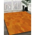 thumbnail image 2 of Ahgly Company Indoor Round Patterned Neon Orange Area Rugs, 3' Round, 2 of 6