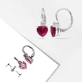thumbnail image 3 of Everly Women's 3 3/8ct TGW Created Ruby & Created White Sapphire Sterling Silver Leverback Earrings, 3 of 9