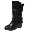 thumbnail image 2 of POROPL Boots for Women Mid Calf Zip Up Shoes,Womens Boots Size 4.5, 2 of 9