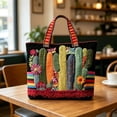 thumbnail image 5 of Quilted Tote Bag Fashion Pattern Design Embroidered Large Capacity Soft Shoulder Handbag Portable Casual Purse For Women Daily Shopping Office Travel Use, 5 of 8
