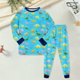 thumbnail image 2 of KPOPLK Toddler Boys Pajamas Fall Winter Pjs for Boy Dinosaur Print Jammies Long Sleeve Sleepwear Set Sky Blue Size 6-7 Years, 2 of 6