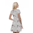 thumbnail image 2 of Women’s A Line Old Newspaper Summer Dress, Retro Triangle Arrangement, Cross Wrap V Neck, 6 Sizes, by Ambesonne, 2 of 2