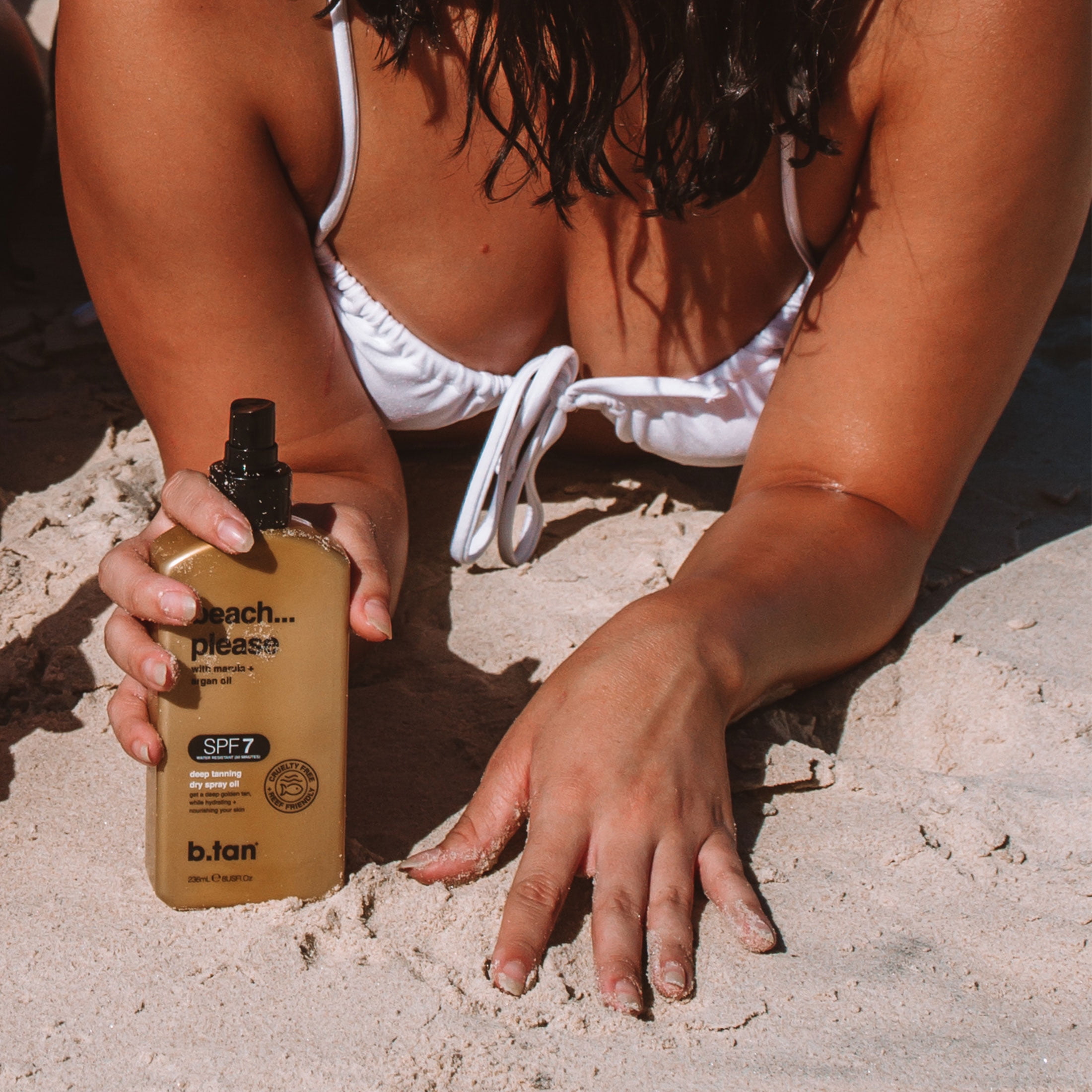 b.tan beach please - SPF 7 tanning oil, 8 fl oz